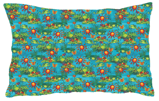 FROGS Frolicking Pillowcase - FREE POSTAGE